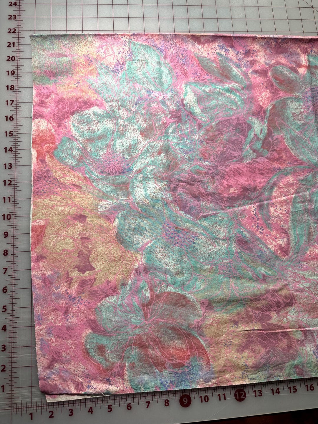 Marbled Leaves Flowers Pastel Pink Teal Purple Tropical Waterpaint 100% ...
