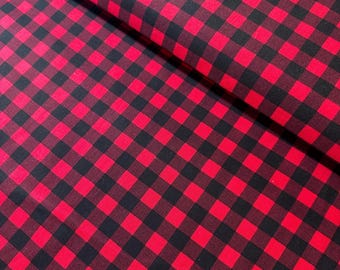 Tessuto per trapuntatura in 100% cotone, motivo scozzese Buffalo a quadri rossi e neri, modello Keepsake, Joann Fabrics, disponibile in negozio, raro. Flanella invernale, calda e accogliente per la casa.