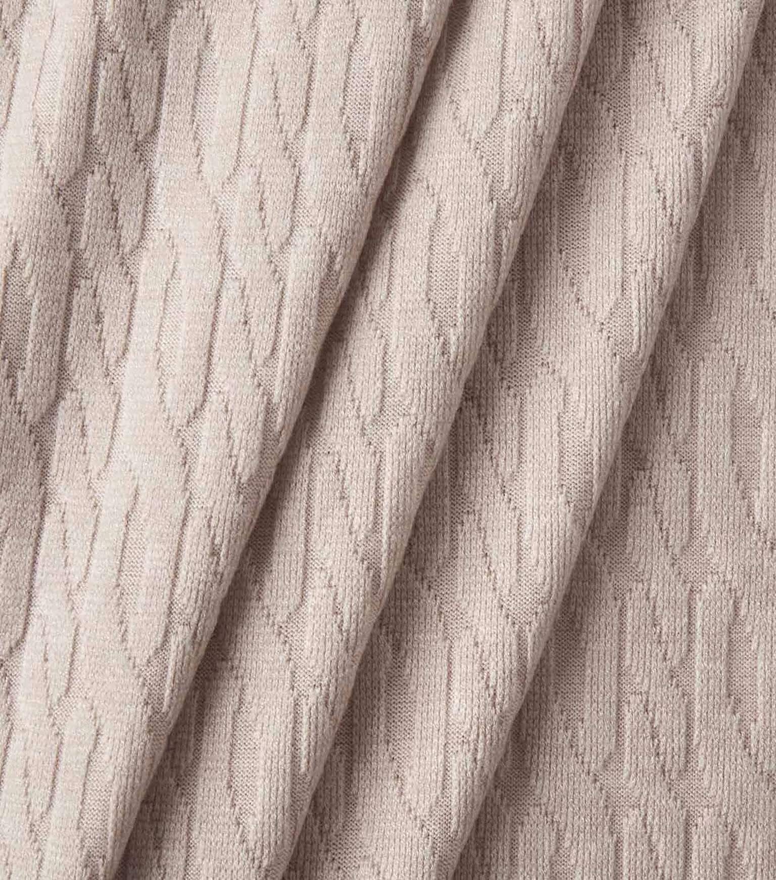 Dusty Pink Cable Knit Sweater Fabric. 57” Apparel Soft Stretch