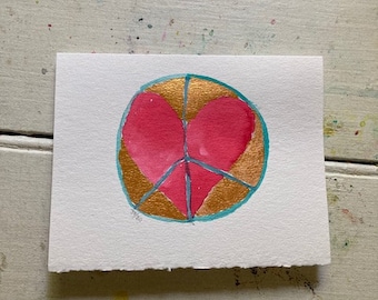 PEACE AND LOVE note card