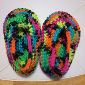 Crocheted Toddler Rainbow Slippers
