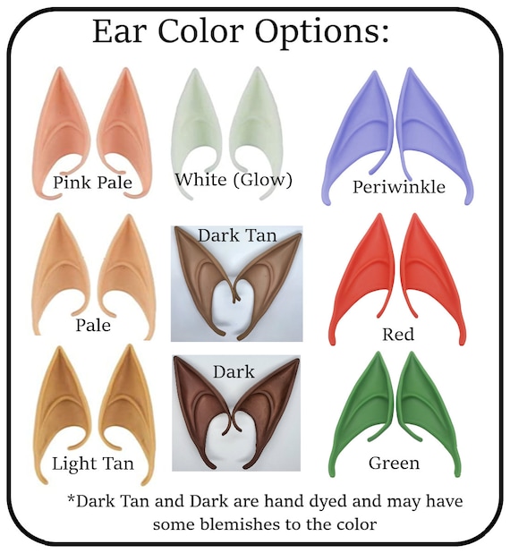 10 pares de orejas de elfo, color claro, color carne, corto