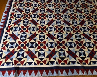 Unfinished quilt top- Indigo way pattern approximately 86 inches x 87 inches