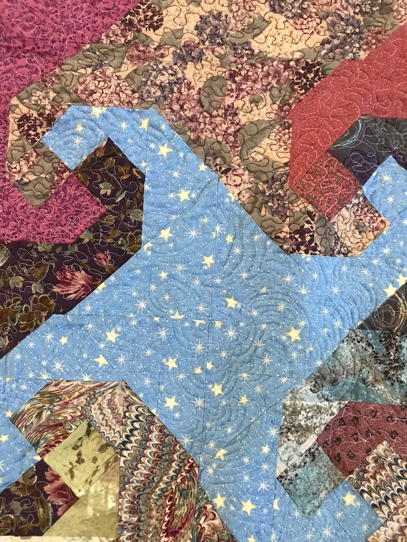 lap quilt or can be a wall hanging multiple colors FINISHED LAP QUILT machine quilted ready to gift 64 x 84.5 inches
