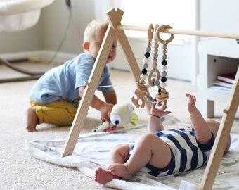 Monochrome Baby Gym Toys, Hanging toys for baby play gym, Silicone toys for wooden baby gym Activity play sensory toy