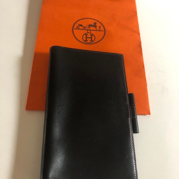 Hermès Couverture Agenda Cuir Box Bicolore Vintage