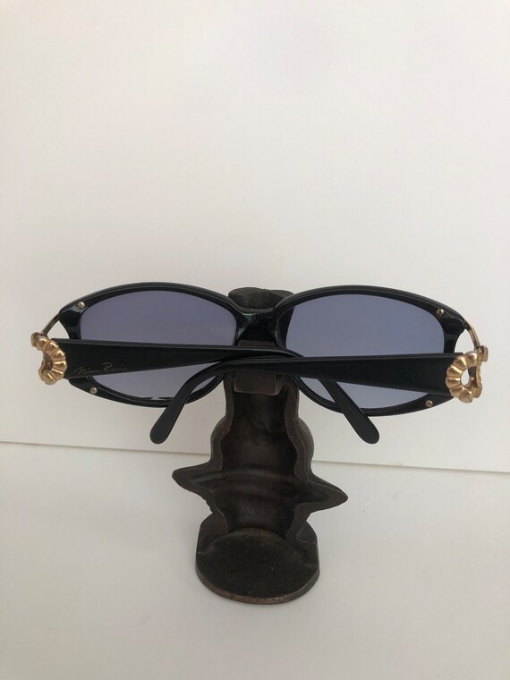 Nina Ricci Black and Gold Sunglasses Blue Lenses … - image 3