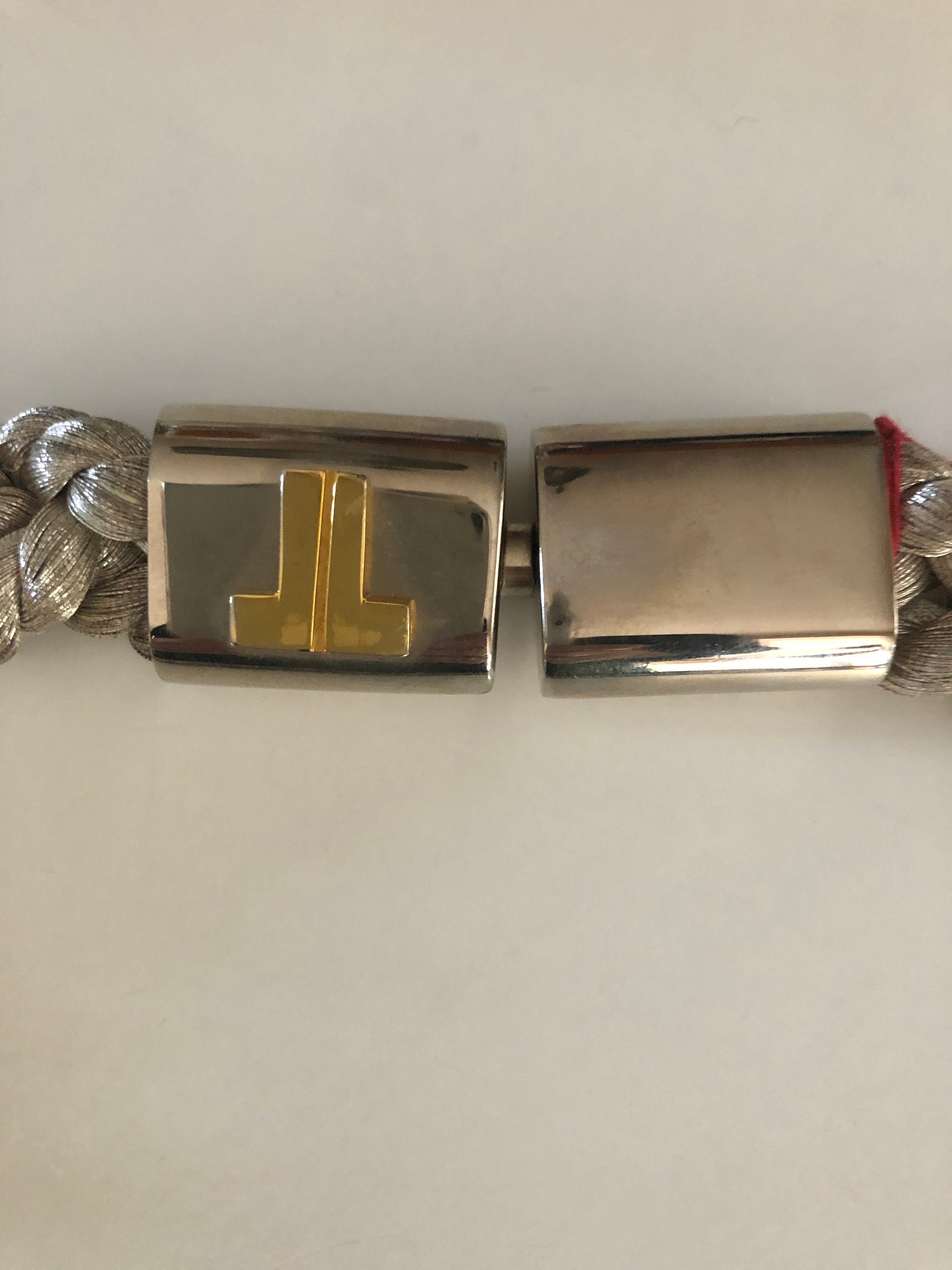 Lanvin Vintage Belt With Lamé Trimmings Monogram Clasp 70s  display picture 1