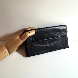Hermès Unisex Black Leather Card Holder Wallet Pouch 50s