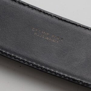 Céline Paris Black Patent Leather Belt with Gold Buckle 80s image 8