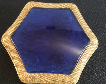 Dior Poudrier Mirror Le Poudrier Blue and Gold Empty Collector's Item