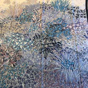 Lanvin-Schal aus Wolle und Seide mit floralen Vintage-Mustern aus den 70er Jahren.