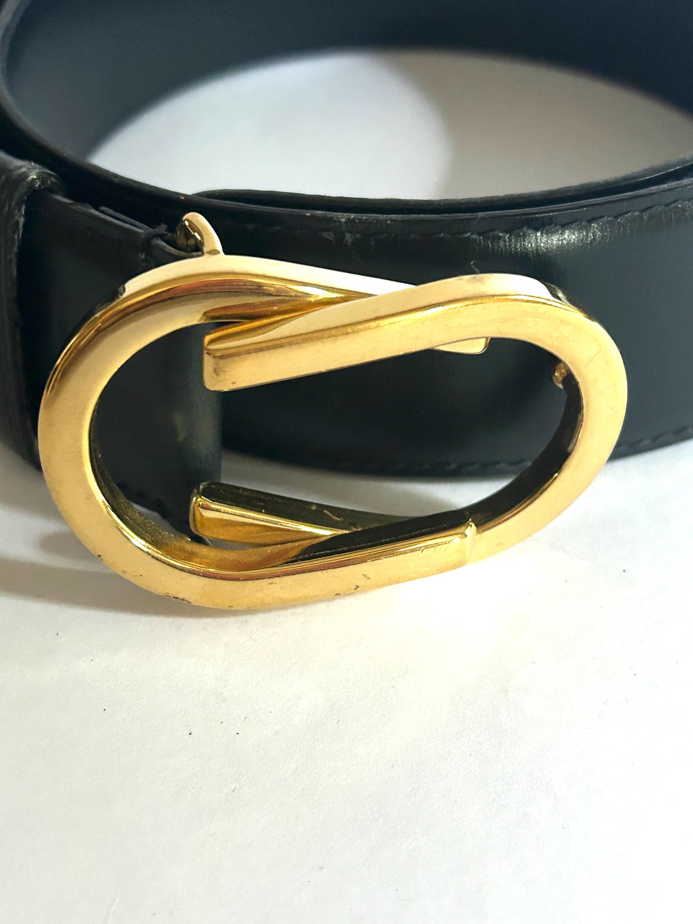 Gucci Vintage RARE Gold Dark Navy Women’s Belt Gucci Gold Belts for Women for sale | eBay main image 4
