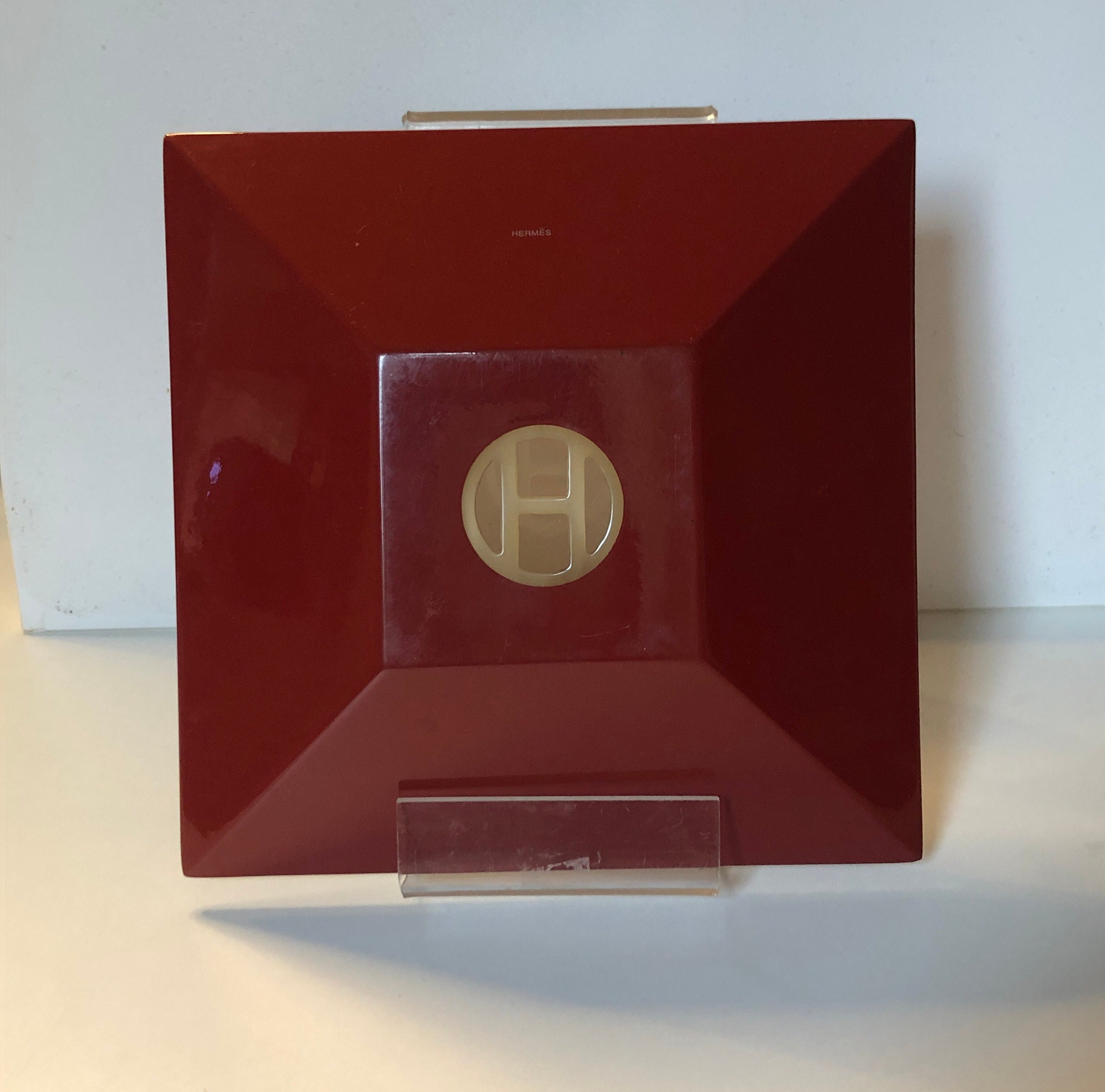 Hermès Vide Poche Laque et Corne Monogramme H Années 90