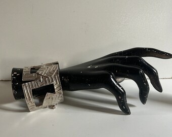Biche de Bere Large Modernist Cuff Bracelet Silver Color 90s