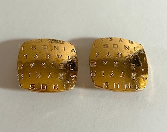 Boucles D'oreilles Carven Vintage Oversize - Années 90, Clips Dorés