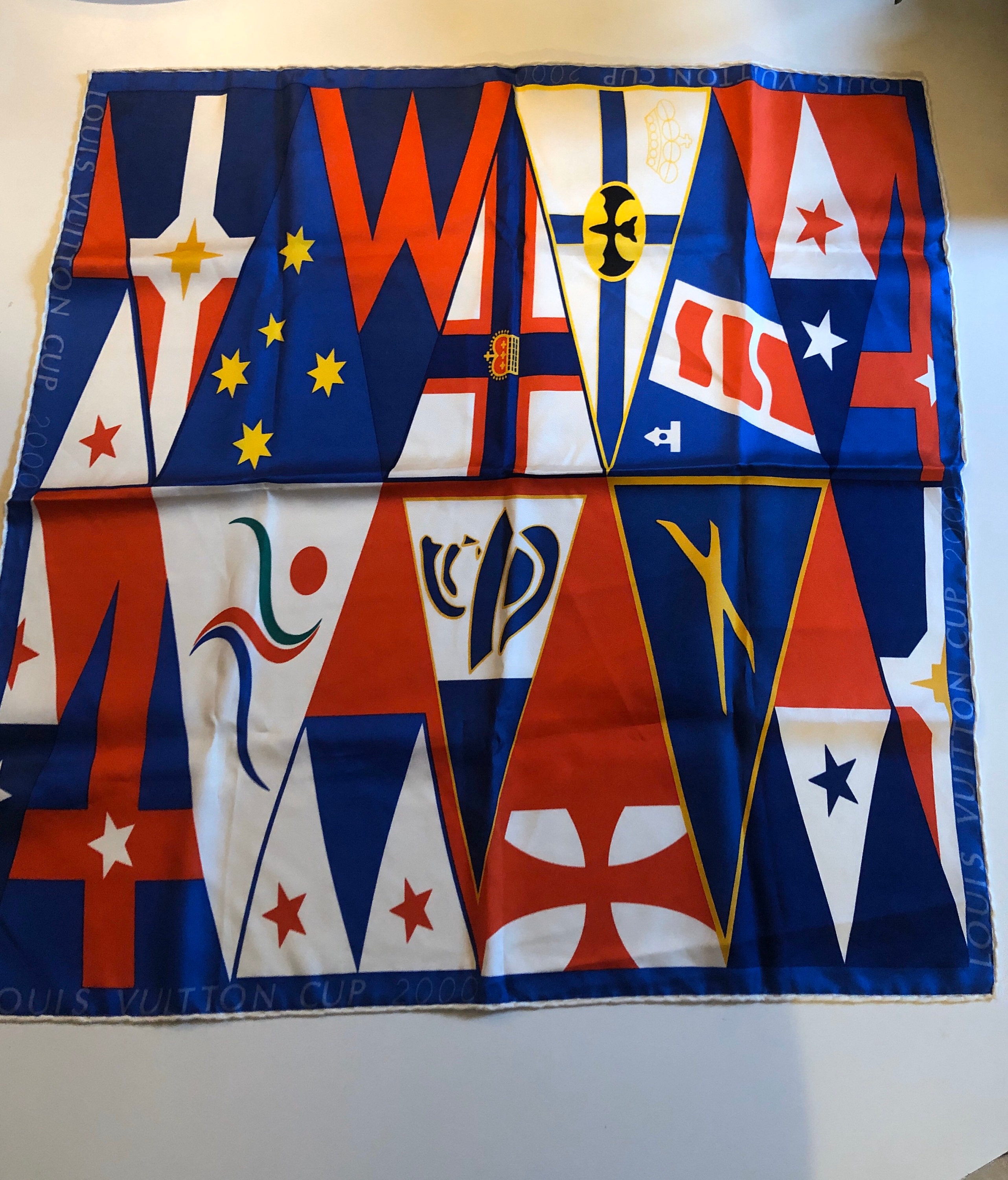 Rare Louis Vuitton Silk Scarf Limited Edition LV Cup 2000 -  Israel