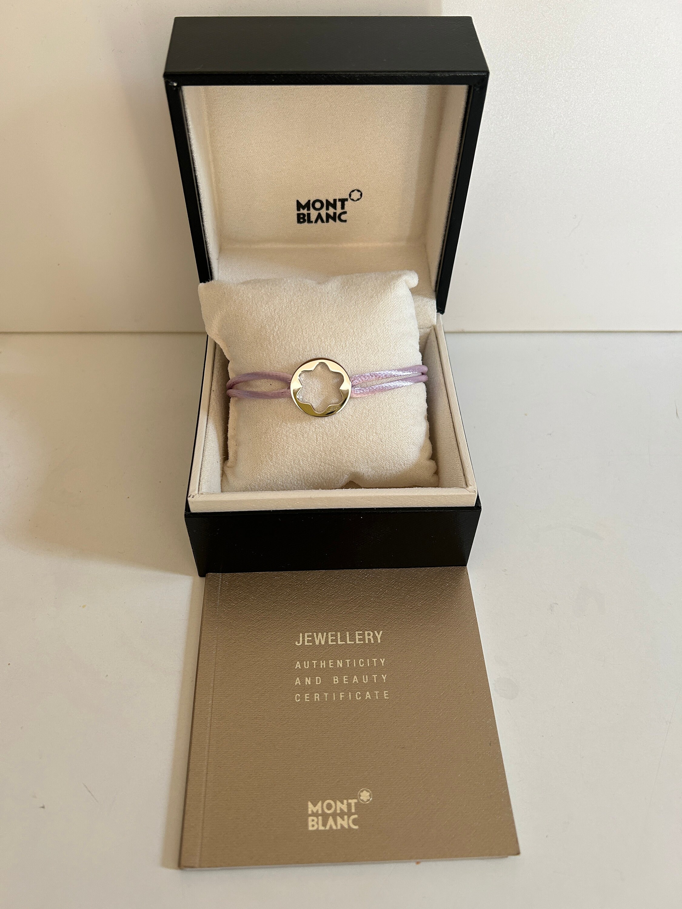 Montblanc Bracelet Cord and Pendant Silver Never Used