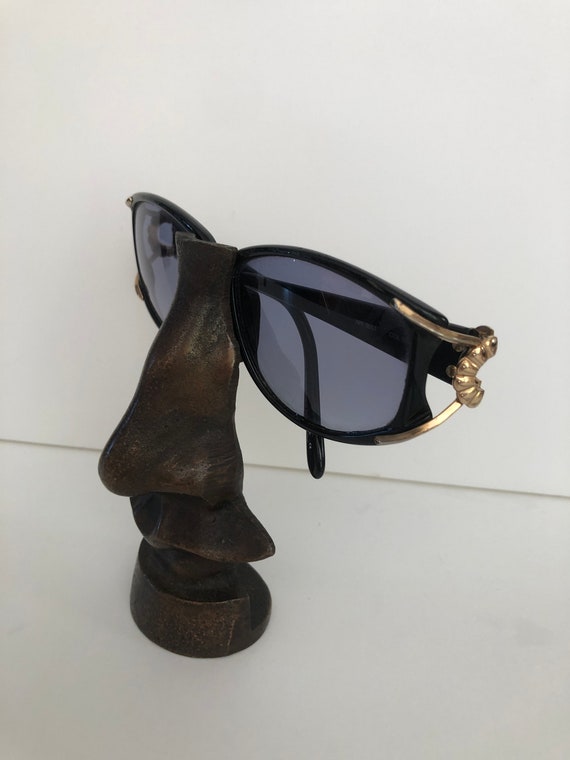 Nina Ricci Black and Gold Sunglasses Blue Lenses … - image 2