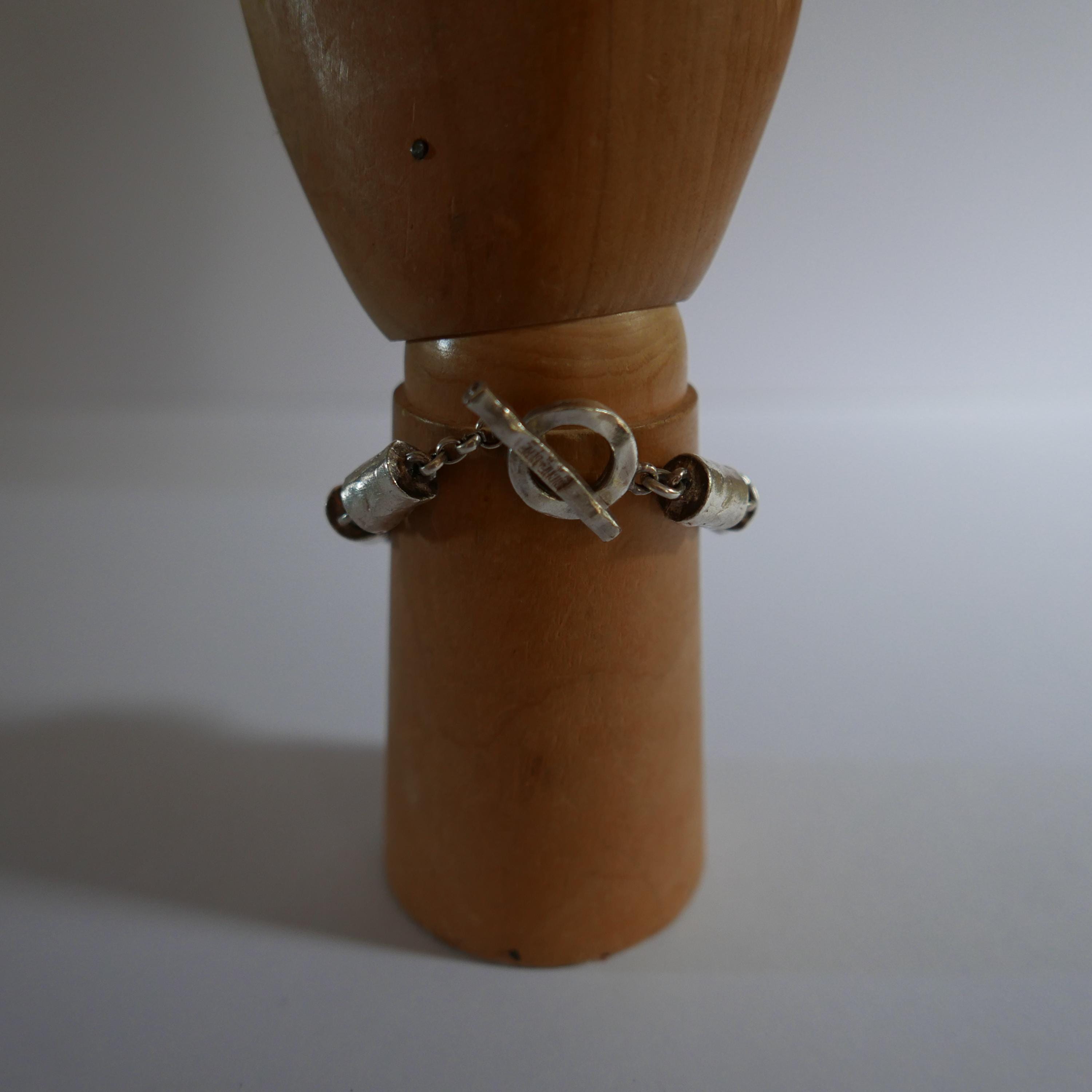 Bracelet Design Moderniste Biche De Bere - Silver Tone, Signé, Pièce Collector - Occasion