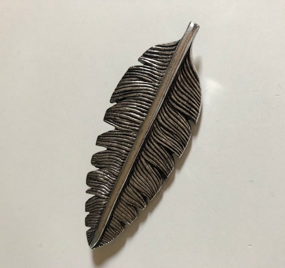 Poggi silver brooch in the shape of a feather Vin… - image 8