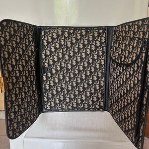 Christian Dior Sac Cartable Porte Documents Cuir et Toile Monogramme CD Années 80 Unisexe