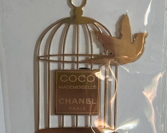 Chanel Pin's Cage à Oiseaux en Métal Doré Coco Mademoiselle