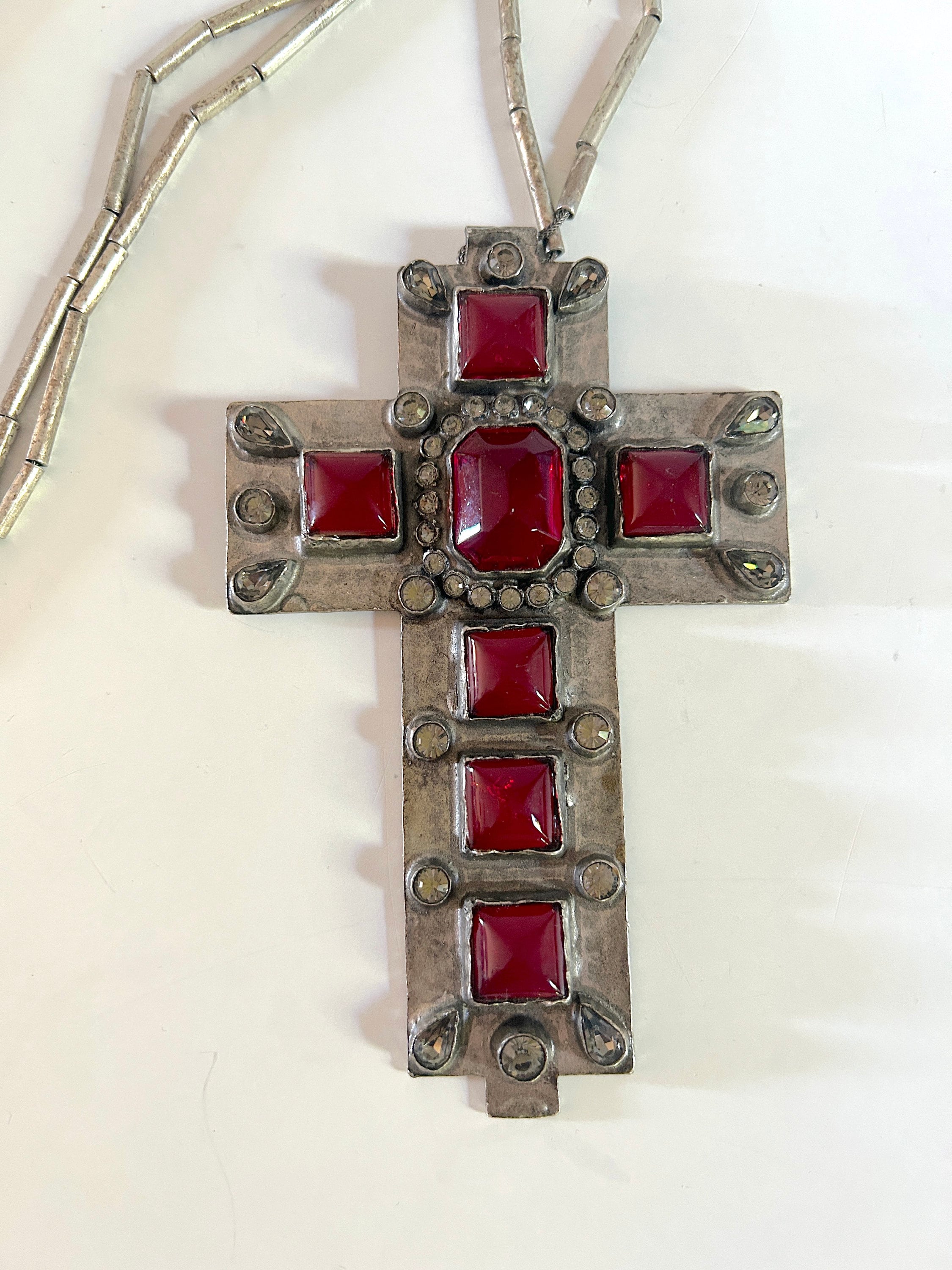 アクセサリー VTG 80s GAULTIER BRZ Crucifix Necklace Jean Paul Gaultier 90S Sample 1/1 XXL Silver 5 Crucifix