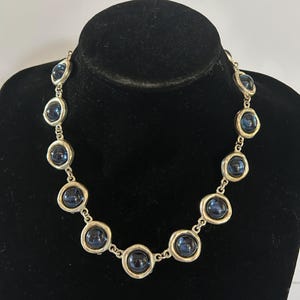 Pendentif Vintage Biche De Bere Paris - Doré Avec Verre Bleu - Bijou Ancien Français