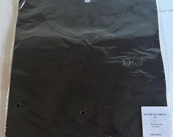Christian Dior Vintage Logo T-shirts #38 Top Black White Cotton