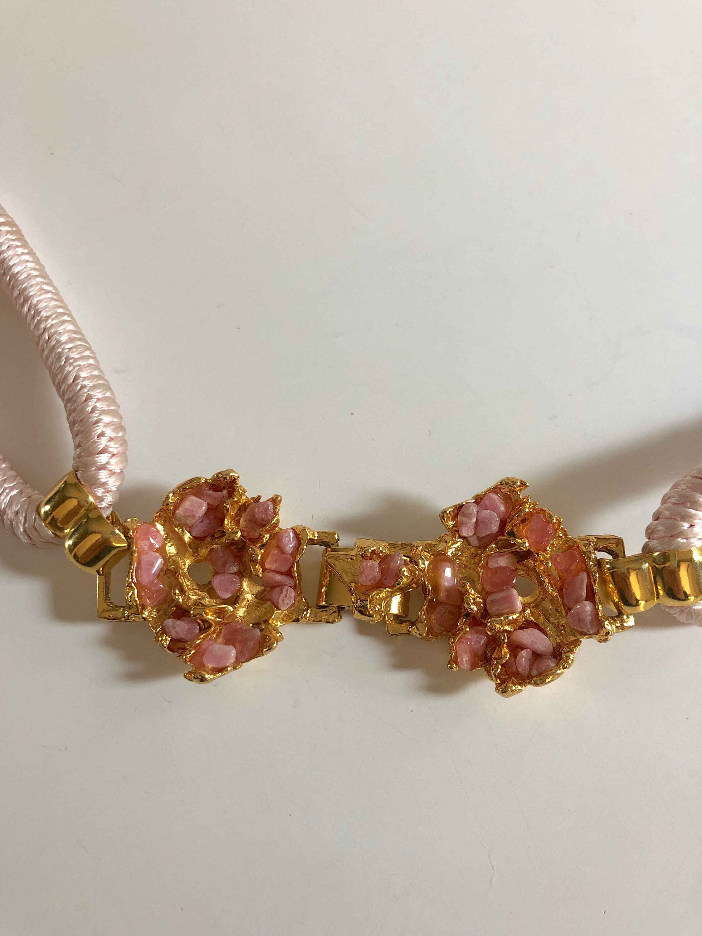 FRANKLAB PARIS Vintage Elastic Rope Belt Buckle Agate Pink  display picture 3