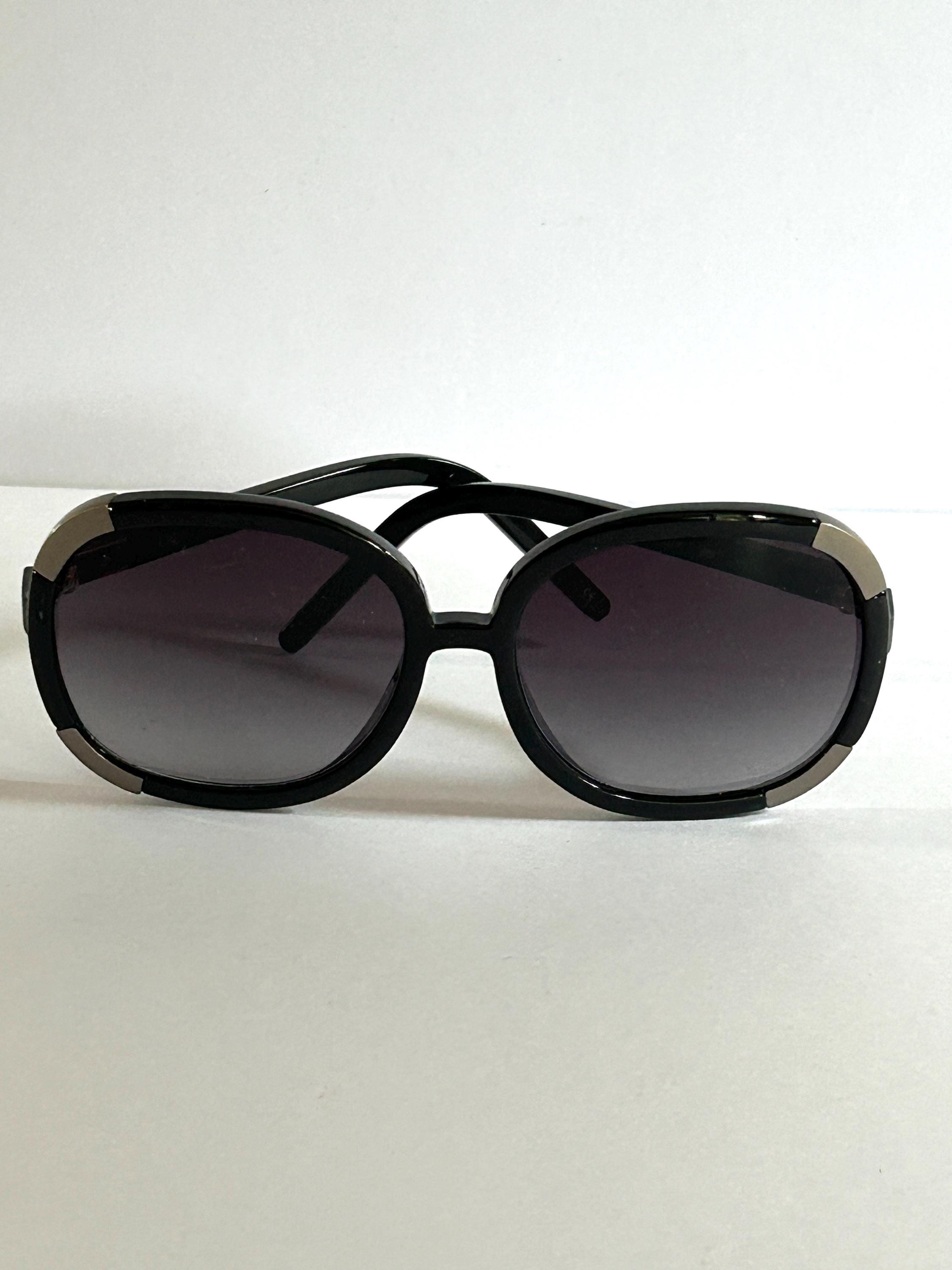 Chloé Large Black and Silver Sunglasses 2000s Iconic - Etsy