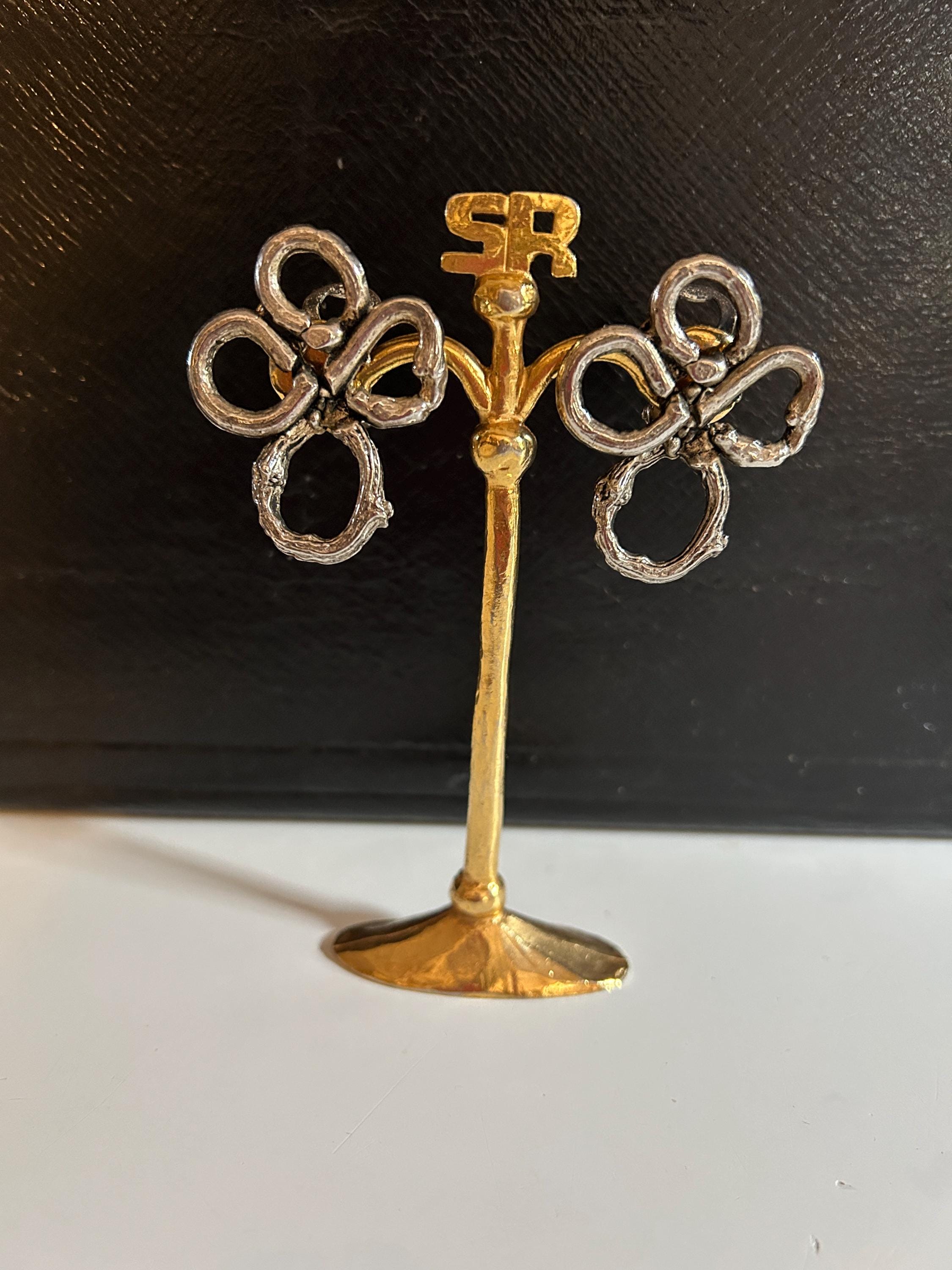 Boucles D'oreilles Pendantes Vintage XXL Jacques Toledo - Clips En Résine