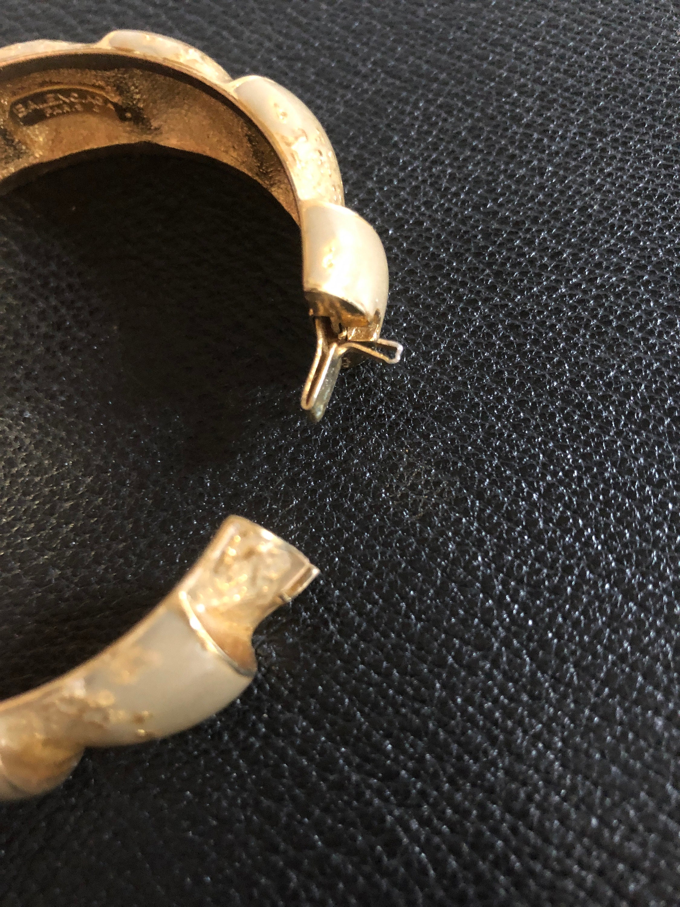 Balenciaga Gold and Beige Grey Bangle Bracelet Vintage 80s - Etsy