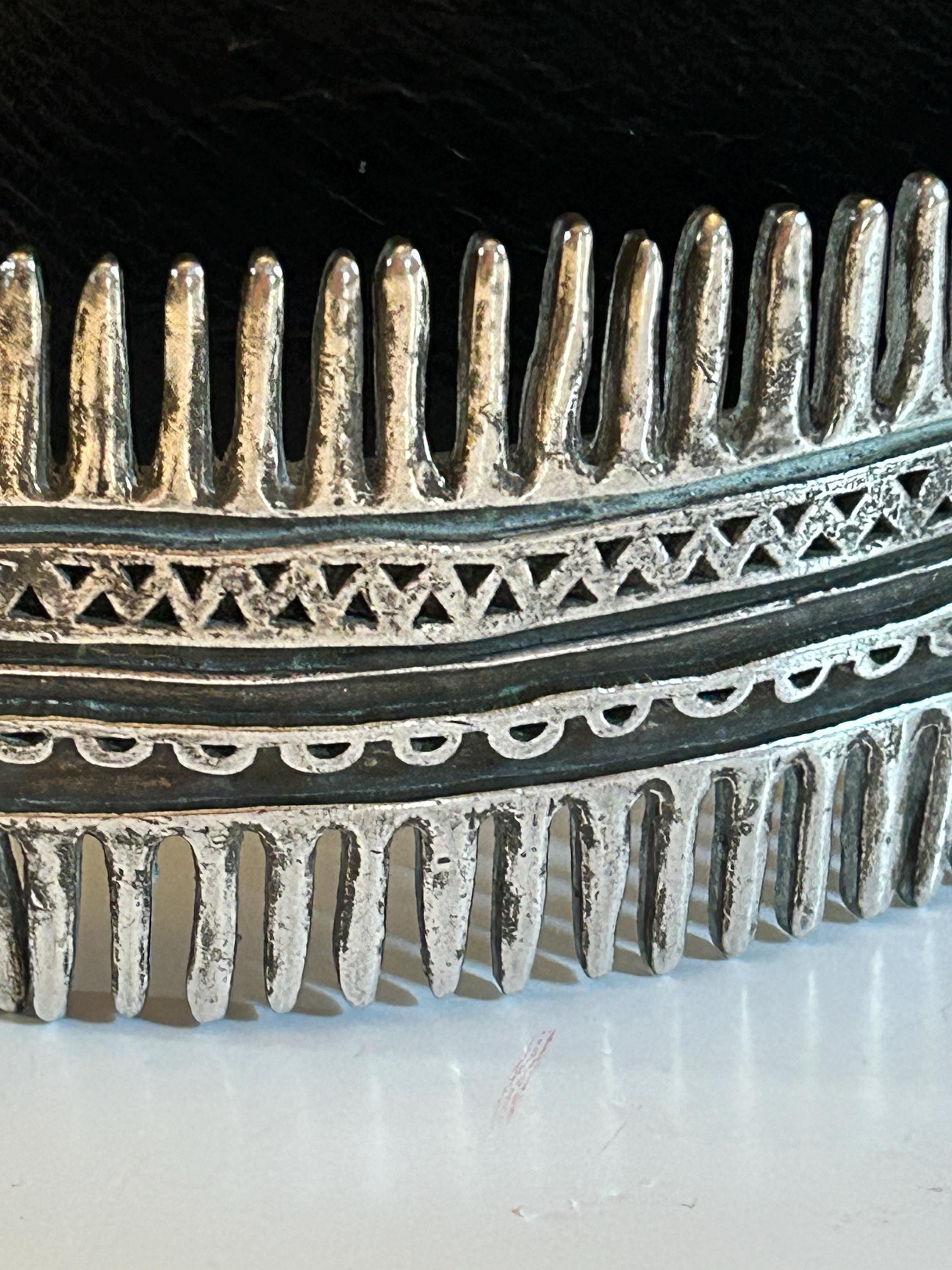 Scooter Paris Large Silver Barrette Ethnic Design 80s/90s - Etsy display picture 2