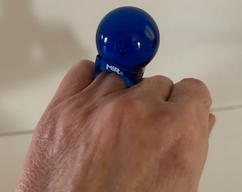 CARLO PAGANI Mir Lucite Blue Ring 60s