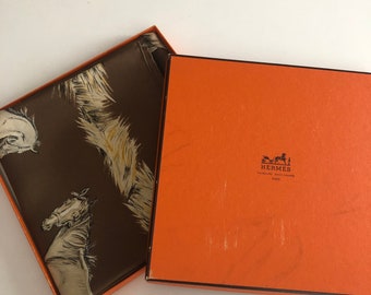 Hermès Xavier de Poret Foulard soie Les Poulains Première édition 1960