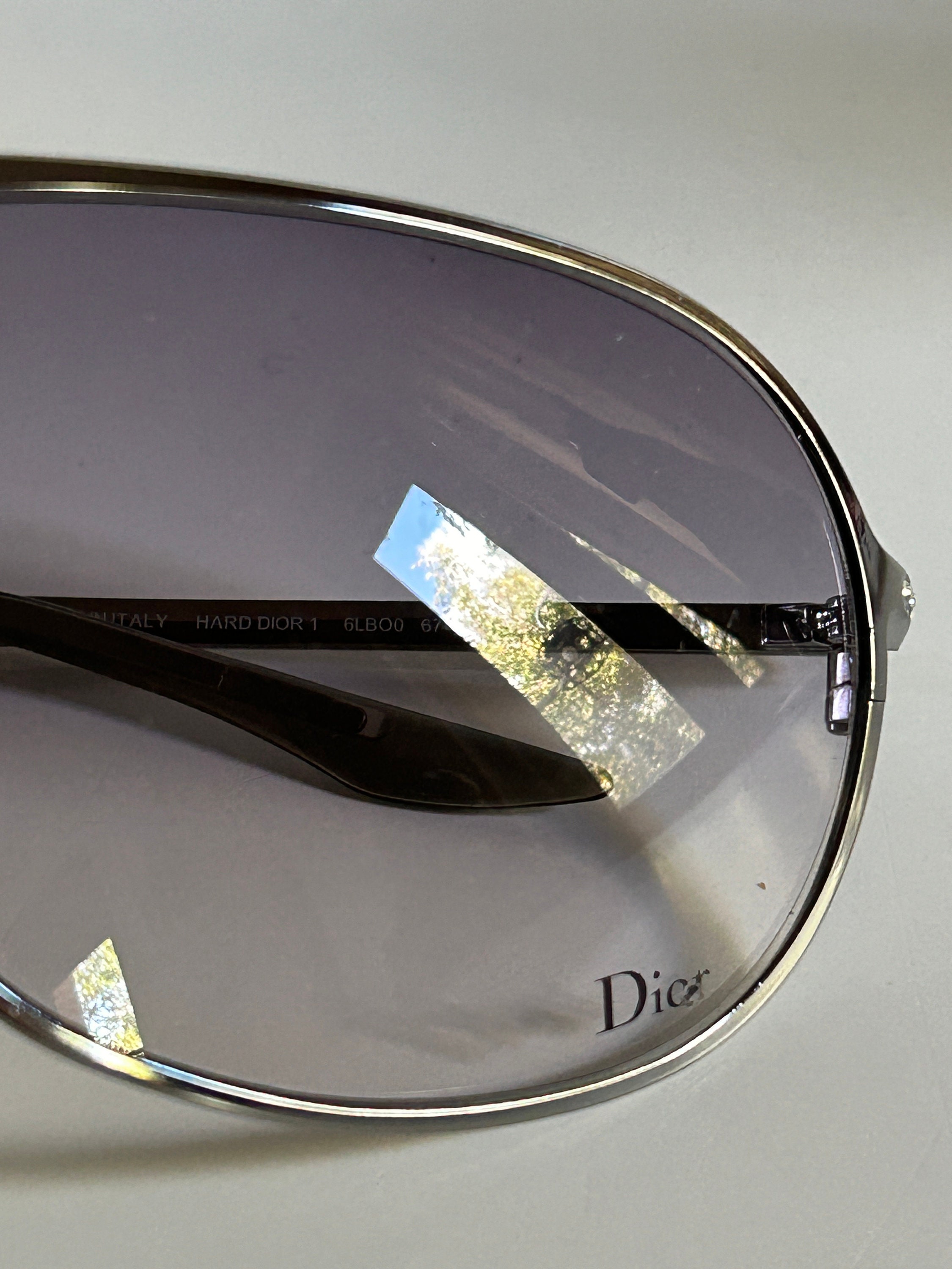 Vintage Hard Dior 1 Silver Sunglasses with Case Christian Dior by John Galliano, fall/winter 2004 runway  main image 2