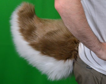 LARGE short tail! Custom Any Color, Light Weight, Cute Fluffy Furry Tail! Great for Fursuits, Partials, and Cosplay!