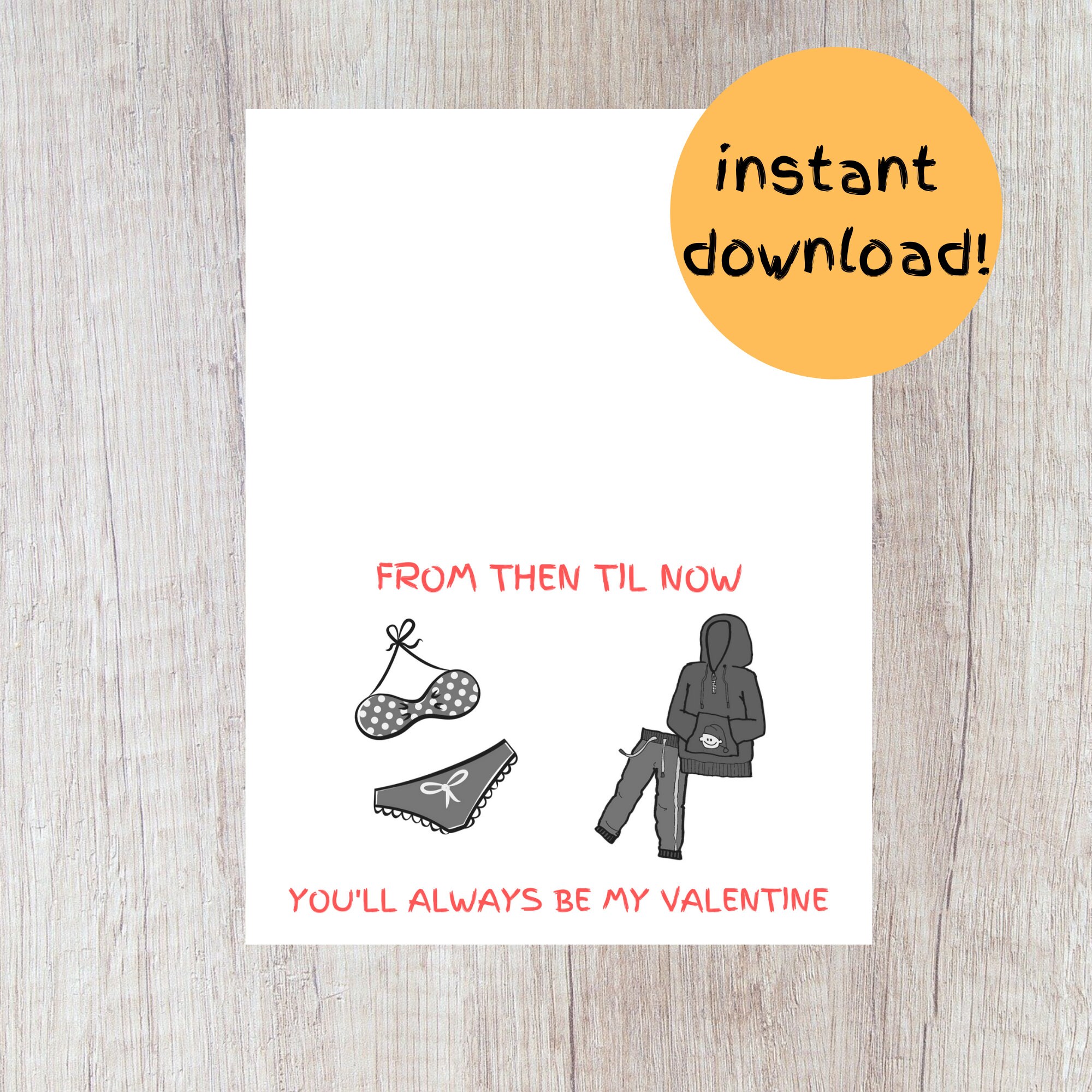 Funny Valentine's Day Card Printable PDF and PNG Taco | Etsy