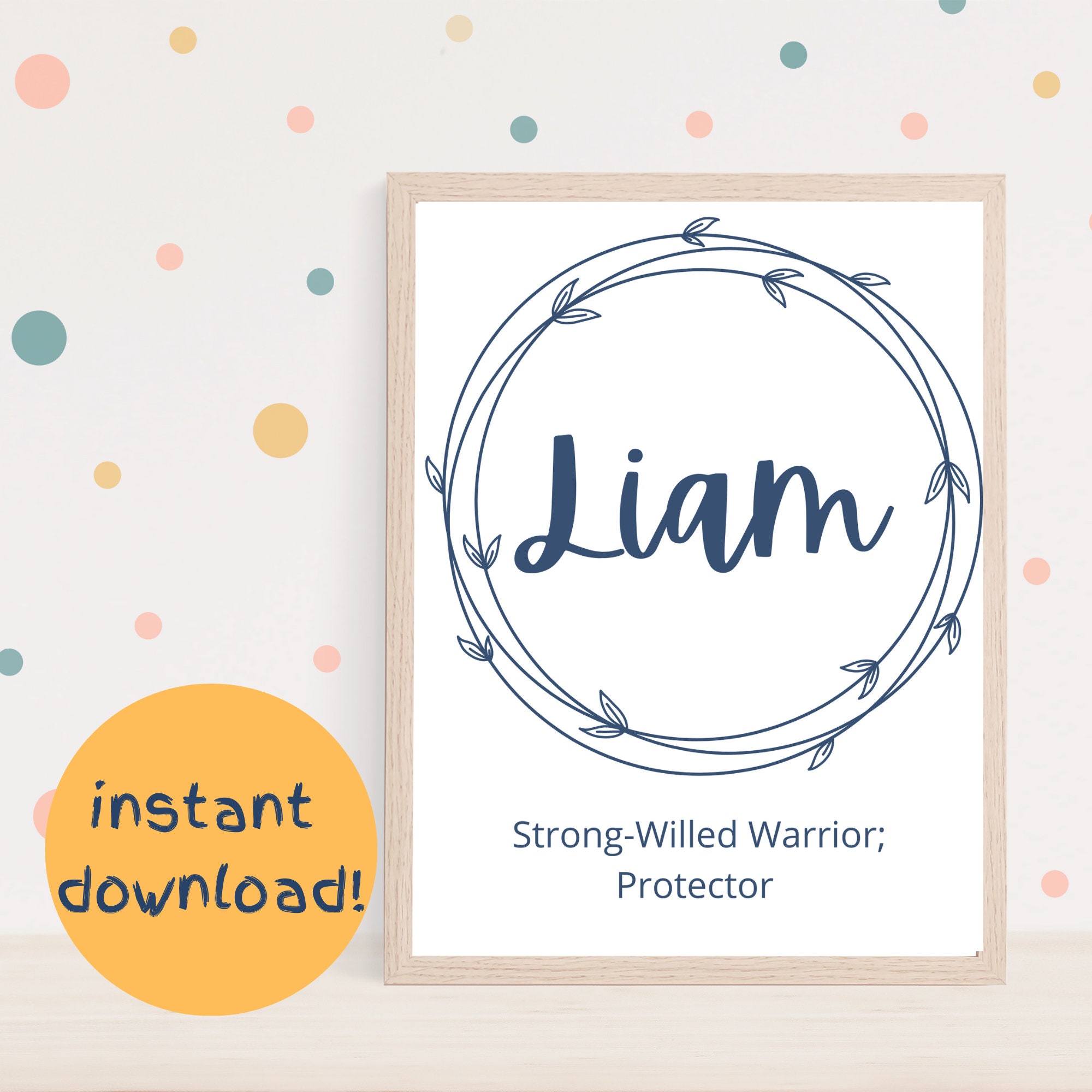 Liam Name Meaning Print Name Print Wall Art Minimalist -  Portugal