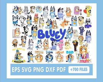 Bluey Dog Birthday Bundle Png, 700+ Bluey Dog Family Png Files, Png For Shirts, Birthday Png, Clipart png, Digital Download