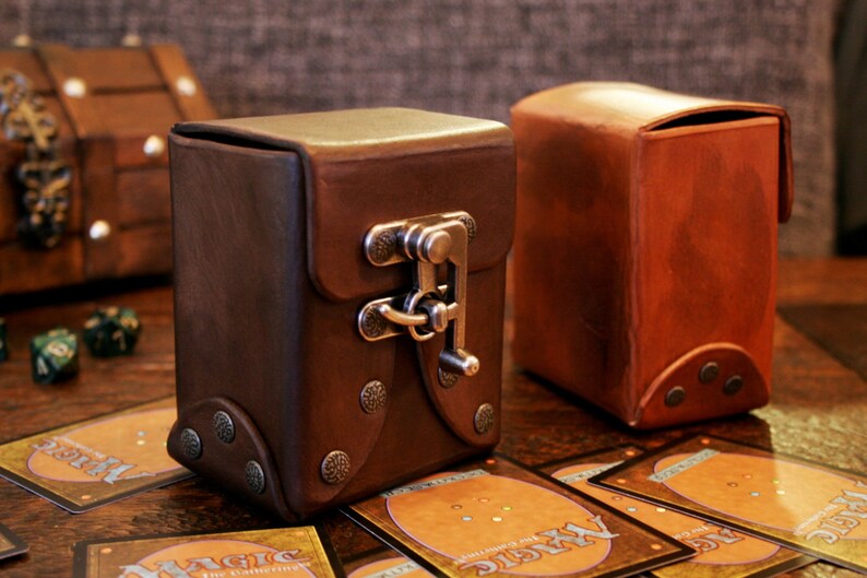 CUSTOM Standard Leather Deck Box Trading Cards Ccg TCG Etsy