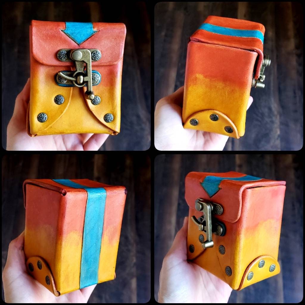 CUSTOM Standard Leather Deck Box Trading Cards ccg TCG Etsy