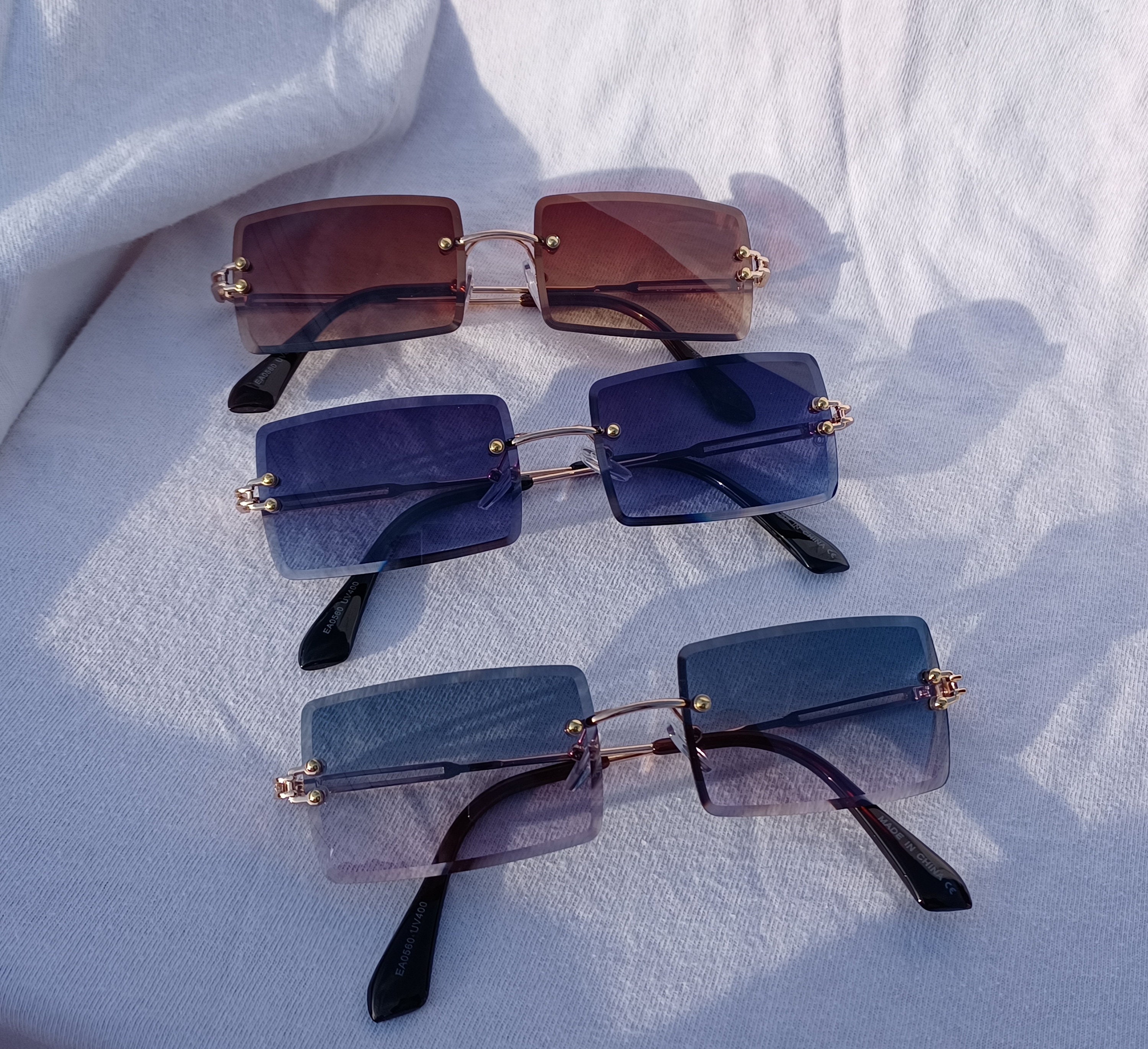 Nib Retro Rectangle Shaped Dark Sunglasses Retro 1990 main image 2