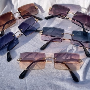 Rectangle Dark Frame 90's R&B Style Sunglasses Fashion