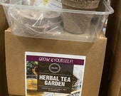 Indoor Herb Garden Seed Starter Kit - Herbal Tea Growing Kits, Lavender, Chamomile, Lemon Balm, Mint Seeds for Planting, Soil, Plant Markers