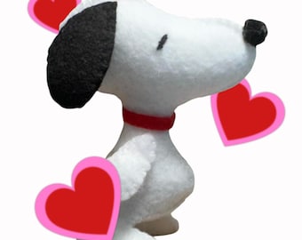 Zelfgemaakt Snoopy-ornament van vilt: (PDF-patroon)