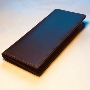 Cartera larga de piel