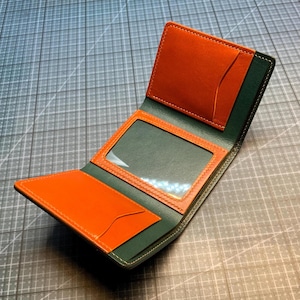 Cartera tríptico de Zalim v2 / Cartera tríptico de grano completo cosida a mano